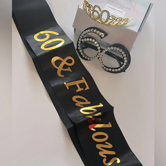 Accessories - 60th Birthday Gift for Women, 60th Birthday Tiara, Sash and Glasses Set